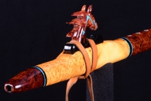 Yellow Cedar Burl Native American Flute, Minor, Mid A-4, #I44D